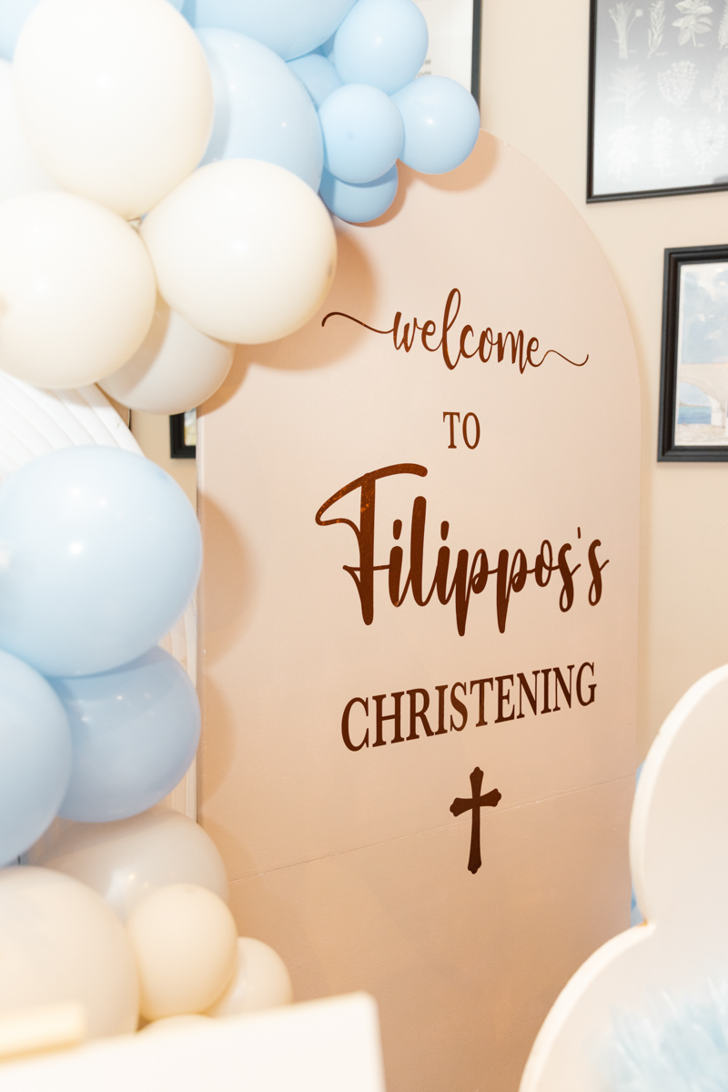 Christening decorations.